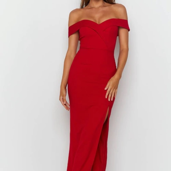Beginning Boutique Red Prom (Maxi) Dress: Lizzy Formal Red Dress - Picture 3 of 5
